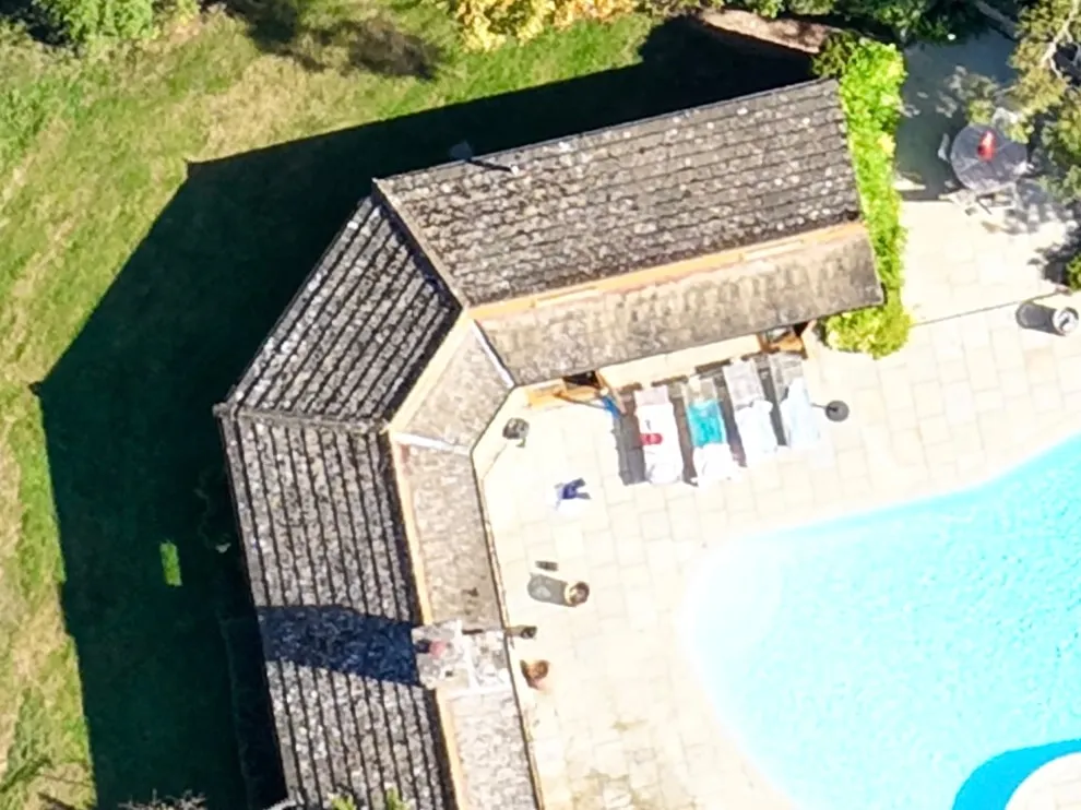 Detail A: Pool house tiled roof, enlarged from the full photo